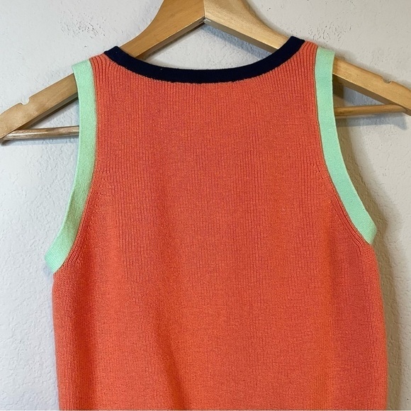 Loft Pink Orange Colorblock Sweater Tank Cotton Y2K Size Small - Picture 8 of 11